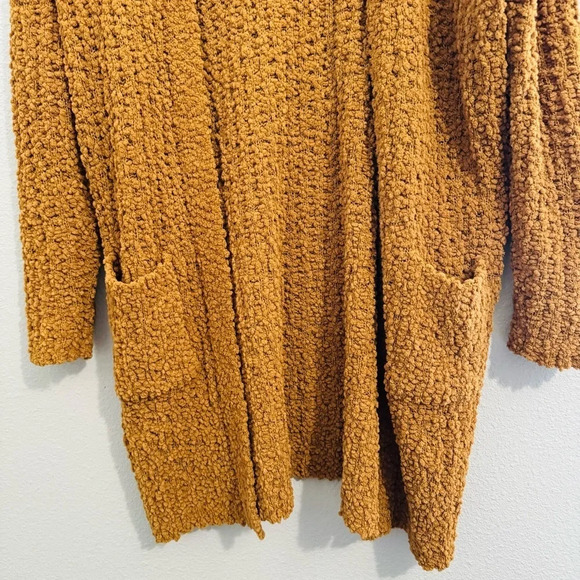 Pink Rose‎ Rusty Orange Sherpa Soft Open Cardigan Size Medium - Picture 3 of 10
